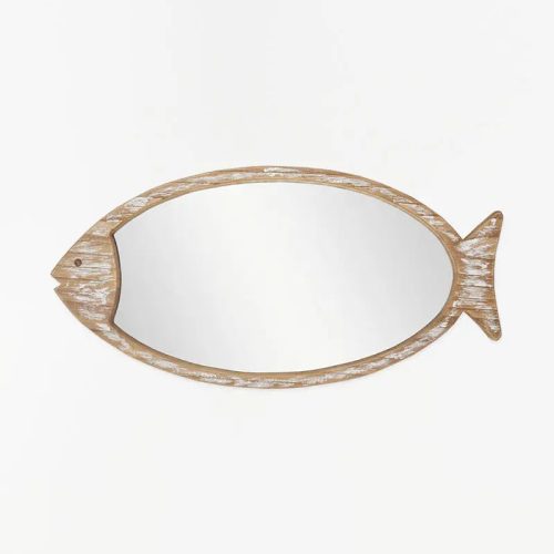 Espejo pez de madera