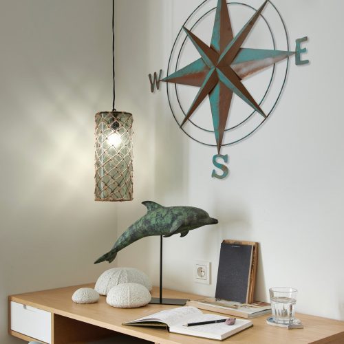 Lámpara de techo cilíndrica con red