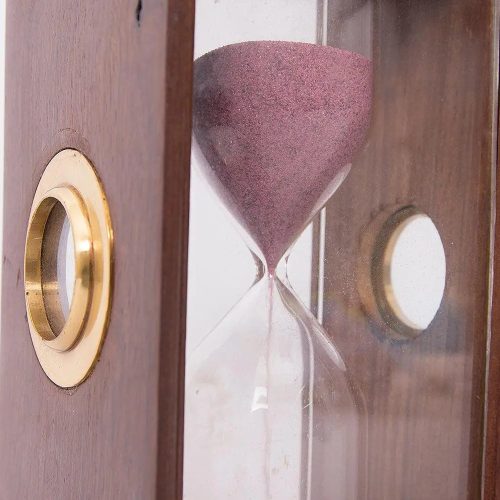 Reloj de arena decorativo, hecho de latón y cristal