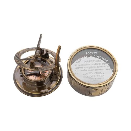 Reloj solar con cubierta de cristal