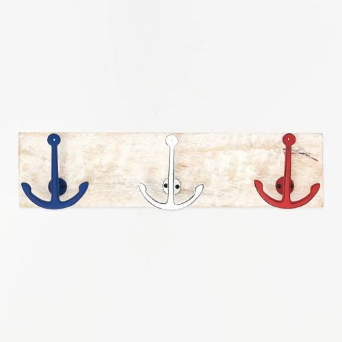 Perchero triple de anclas en tres colores