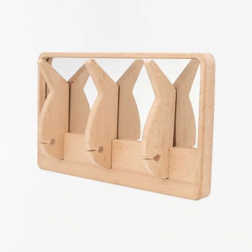 Espejo y portallaves peces madera