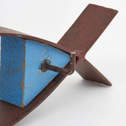 Portallaves pez de metal y madera