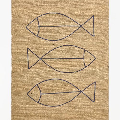 Alfombra de yute peces
