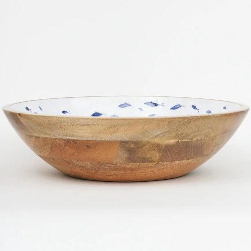 Bol de madera esmaltada peces
