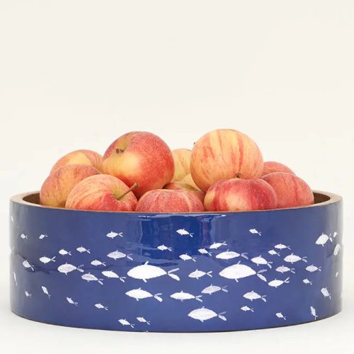 Bol de madera esmaltada peces