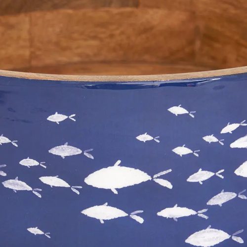 Bol de madera esmaltada peces