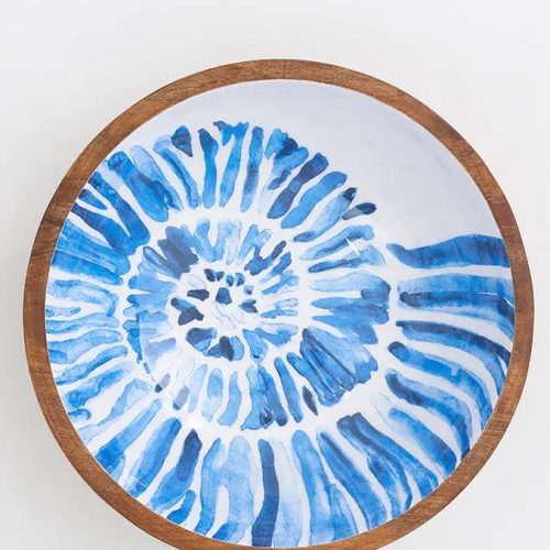 Bol de madera esmaltada concha