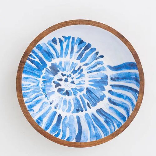Bol de madera esmaltada concha