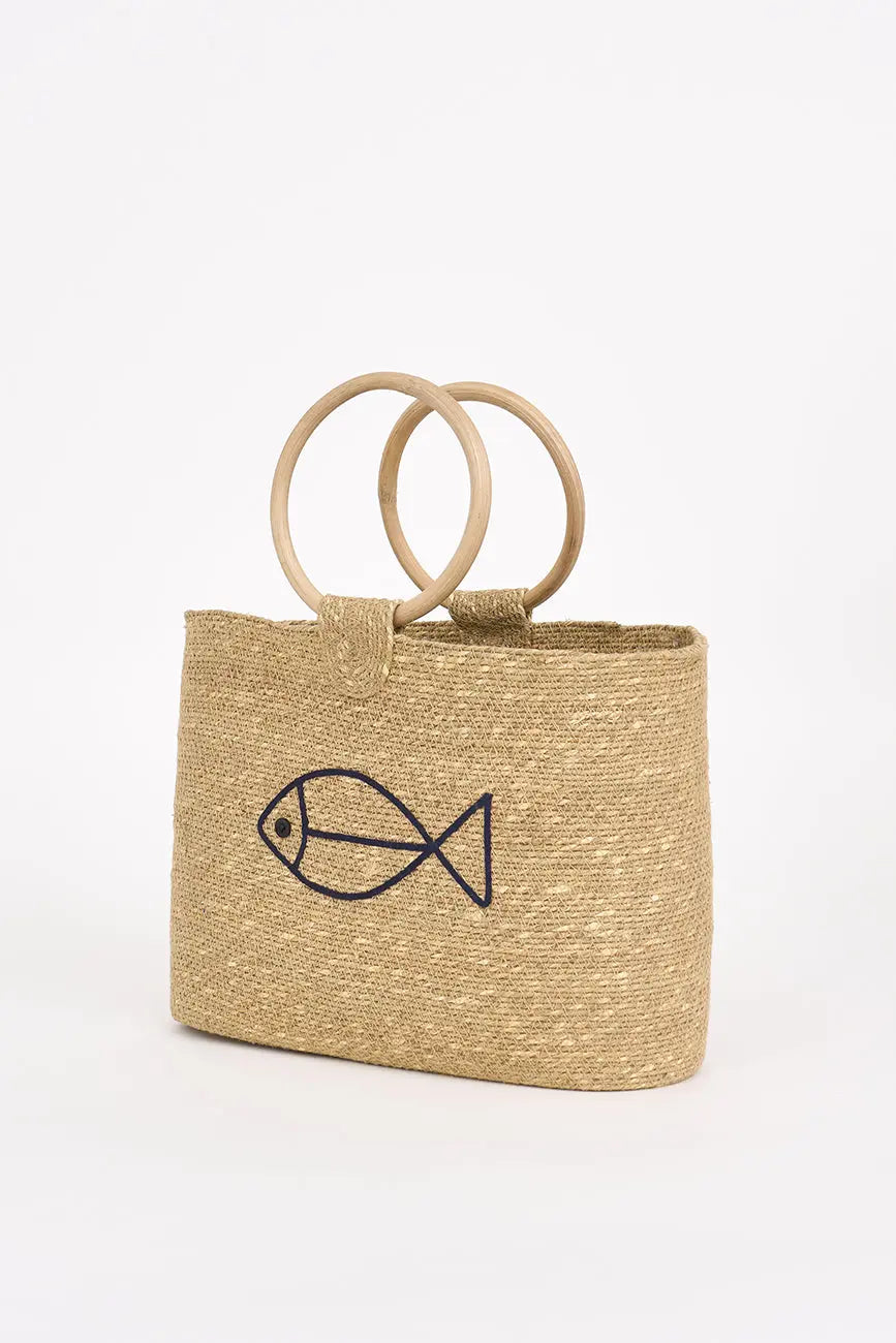 Bolso de yute pez - h