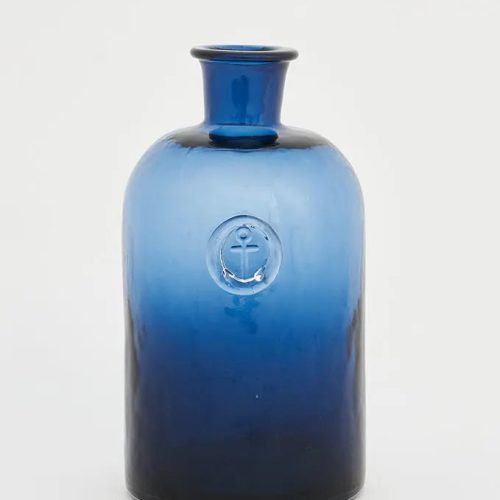 Botella de cristal con sello de ancla