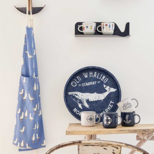 Perchero ancla de metal y madera