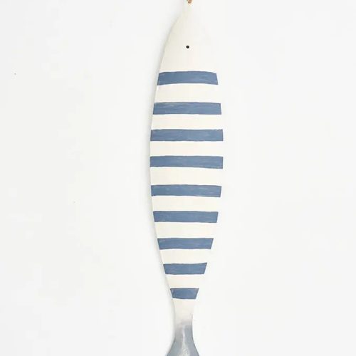 Colgante pez de metal a rayas