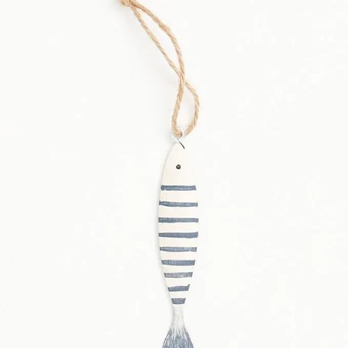 Colgante pez de metal a rayas