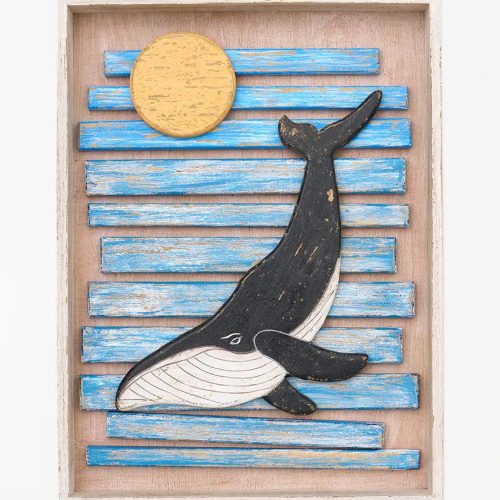 Cuadro de madera ballenas