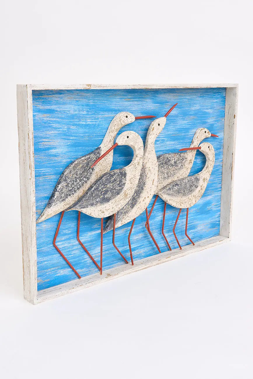 Cuadro de madera pájaros