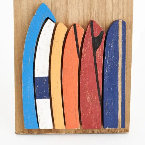 Cuadro de madera tablas de surf