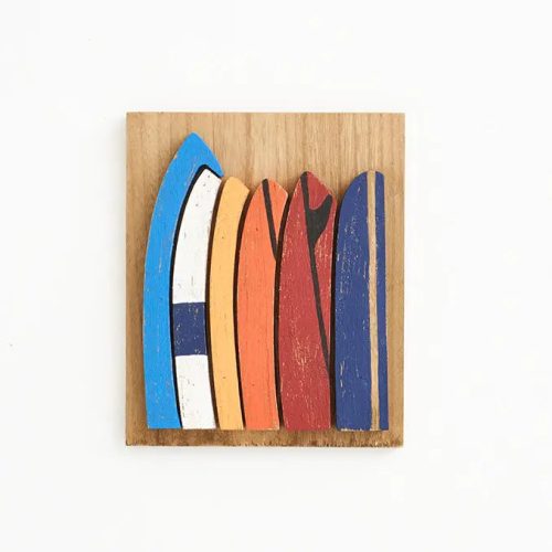 Cuadro de madera tablas de surf