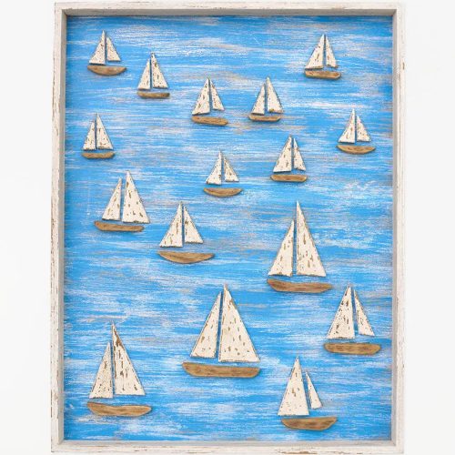 Cuadro de madera veleros