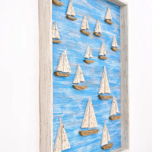 Cuadro de madera veleros