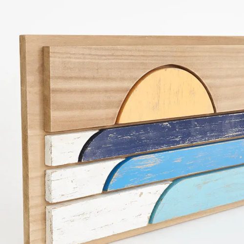 Cuadro de madera puesta de sol