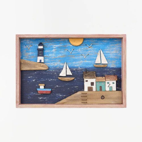 Cuadro de madera paisaje marino