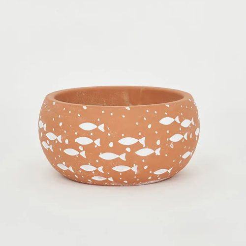 Cuenco cemento peces