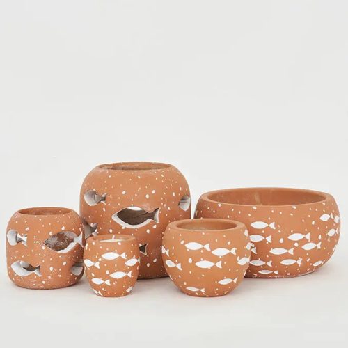 Cuenco cemento peces