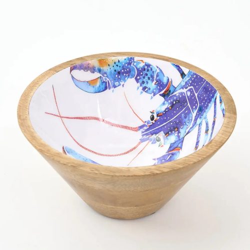 Bol de madera esmaltada langosta