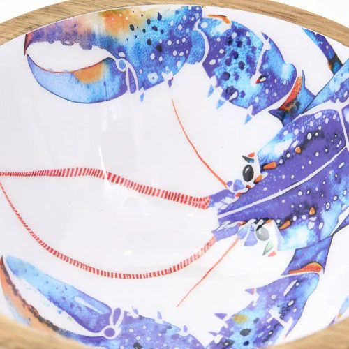 Bol de madera esmaltada langosta