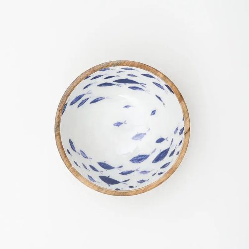 Bol de madera esmaltada peces