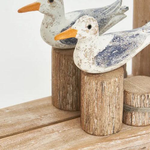 Espejo pájaro sobre tronco