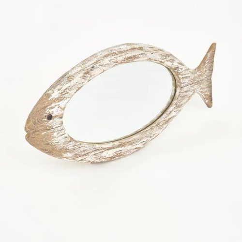 Espejo de madera pez