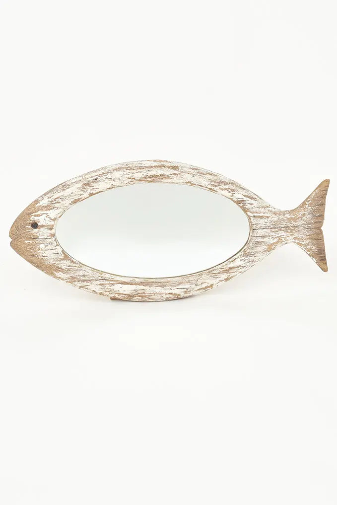 Espejo de madera pez