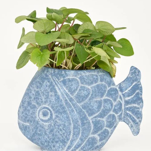 Florero de hojalata pez