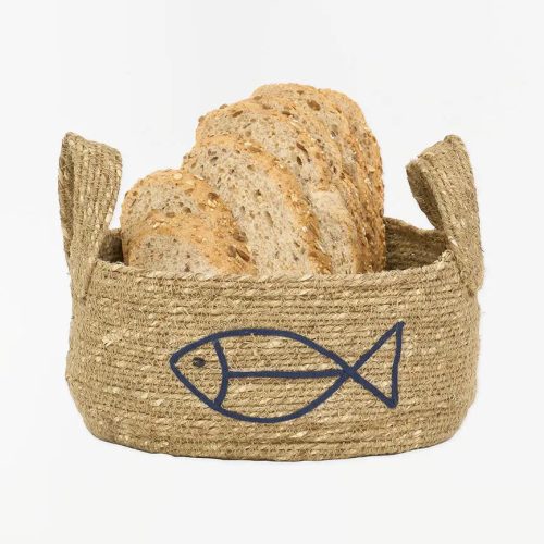 Panera de yute pez y rayas