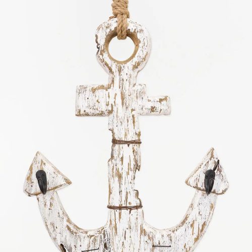 Perchero ancla de metal y madera x2)