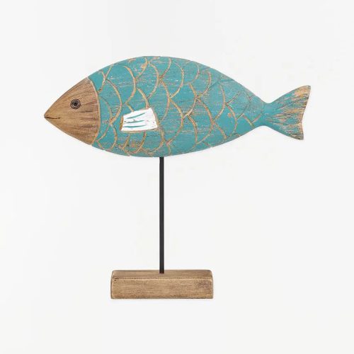 Pez de madera con base
