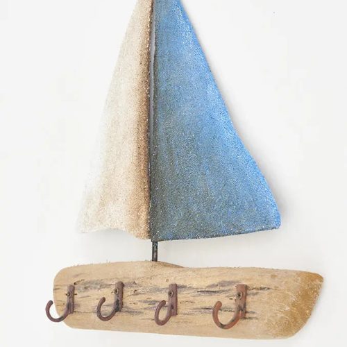 Portallaves velero de madera y metal