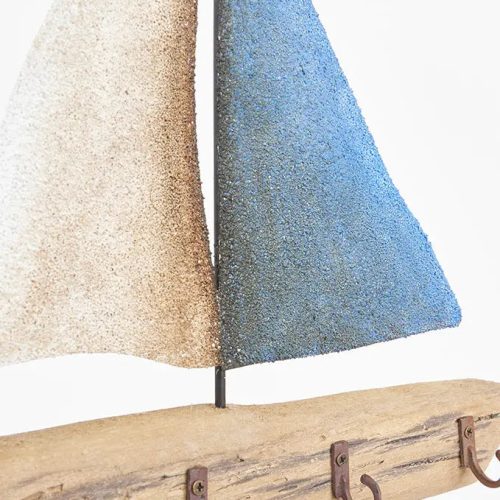 Portallaves velero de madera y metal