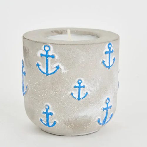 Portavelas de cemento anclas