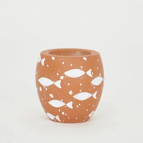 Portavelas de cemento peces