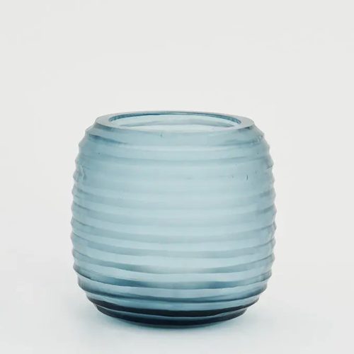 Portavelas de cristal rayas