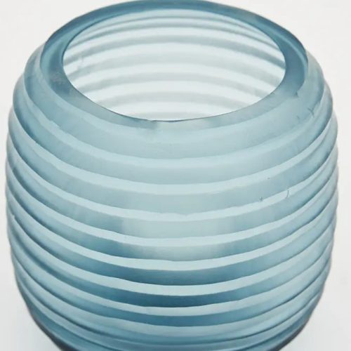 Portavelas de cristal rayas