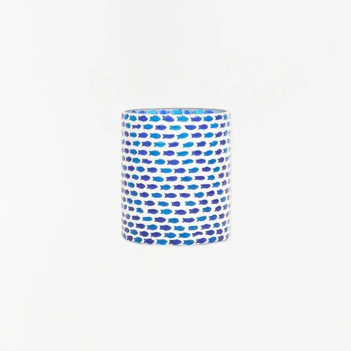 Portavelas de cristal peces