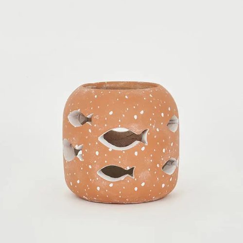 Portavelas de cemento peces