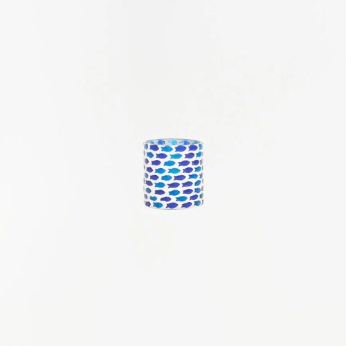 Portavelas de cristal peces