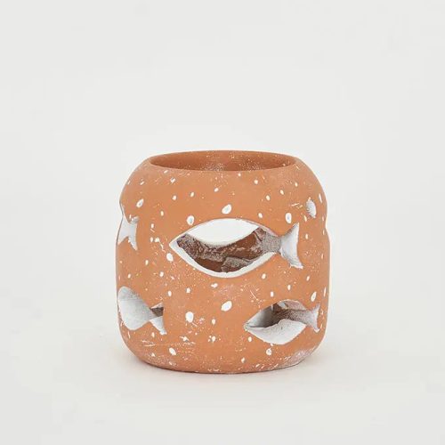 Portavelas de cemento peces