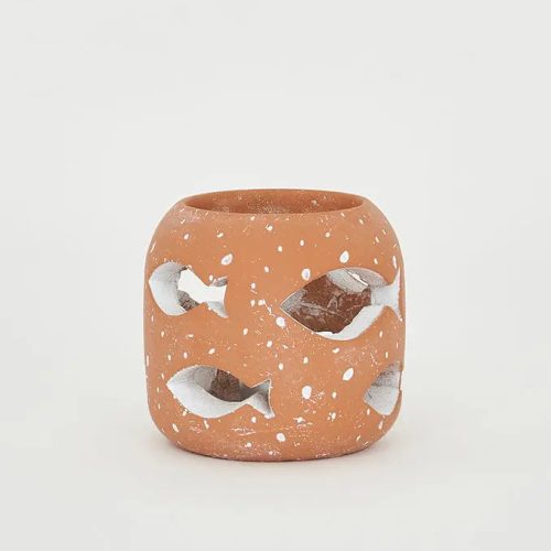 Portavelas de cemento peces