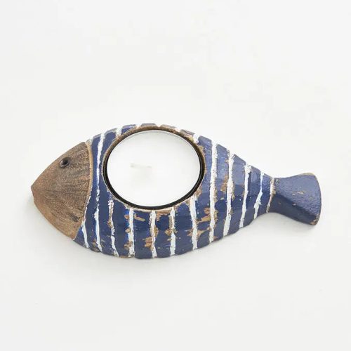 Portavelas pez a rayas